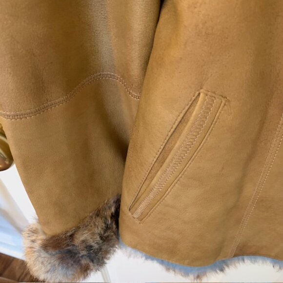 Overland Genuine Leather & Fur Jacket, Size Large - Picture 12 of 16